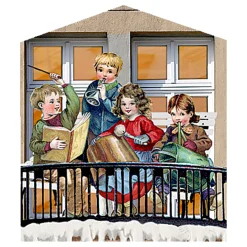 Advent Calendar "Street With Christmas Shops"