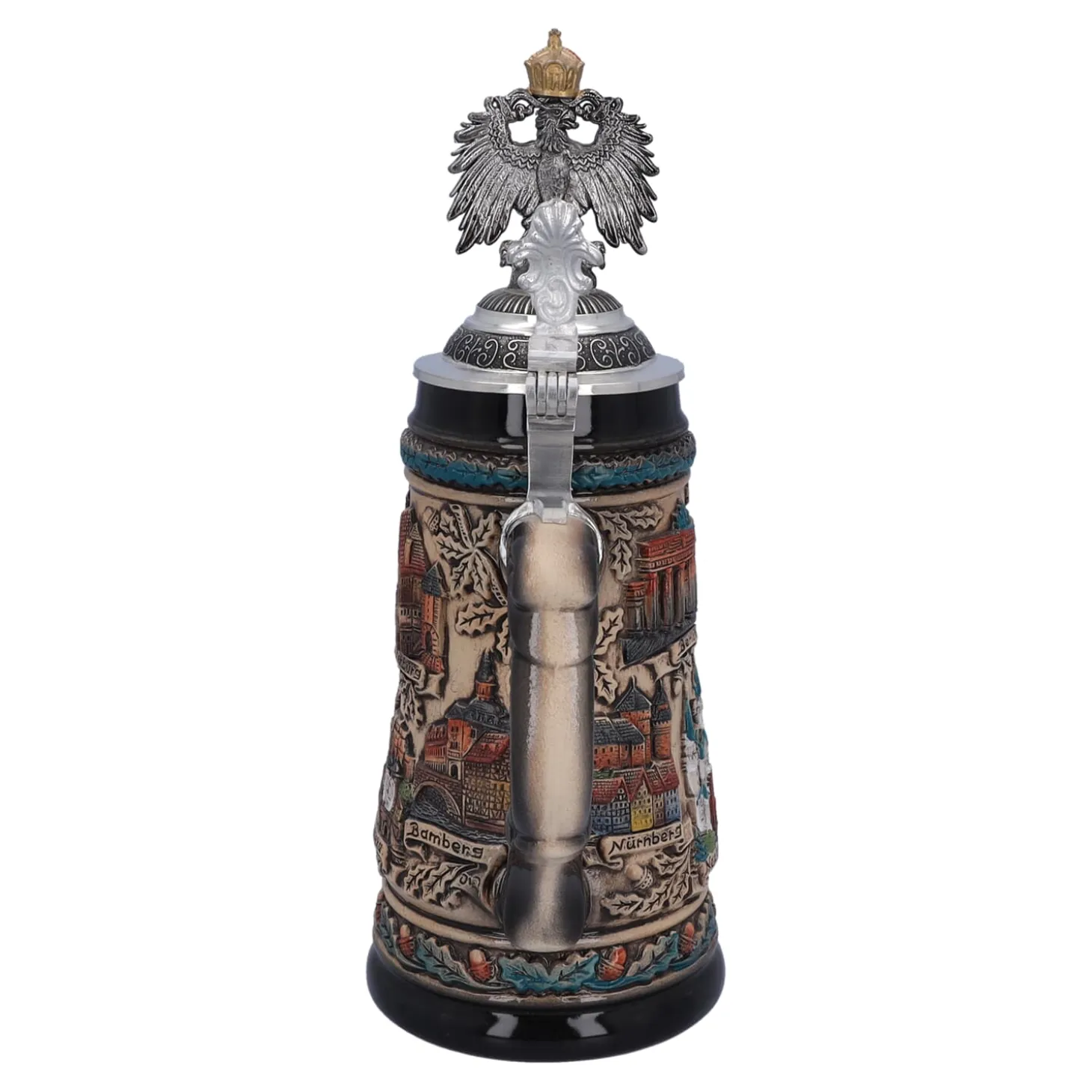 Beer Stein With Tin Eagle "Germany", Colored-Brown, 0.5L