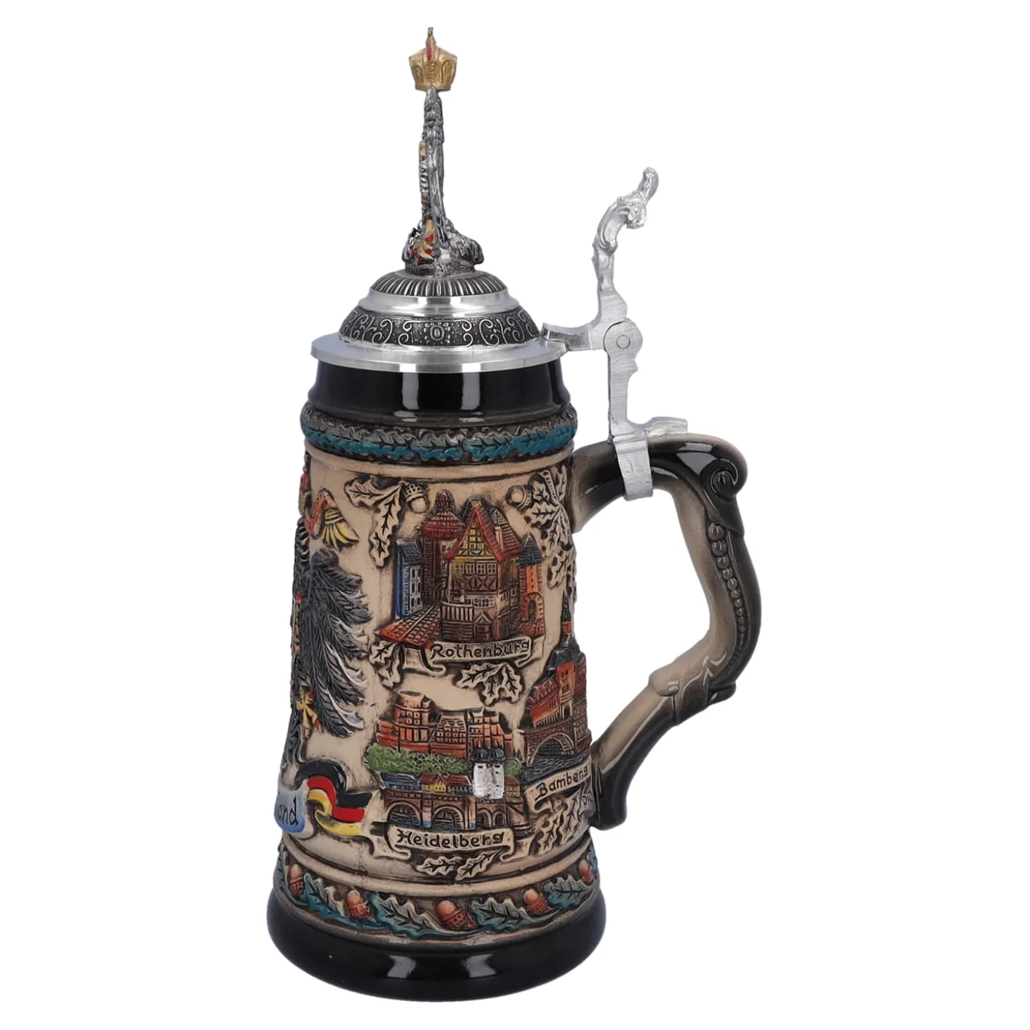 Beer Stein With Tin Eagle "Germany", Colored-Brown, 0.5L