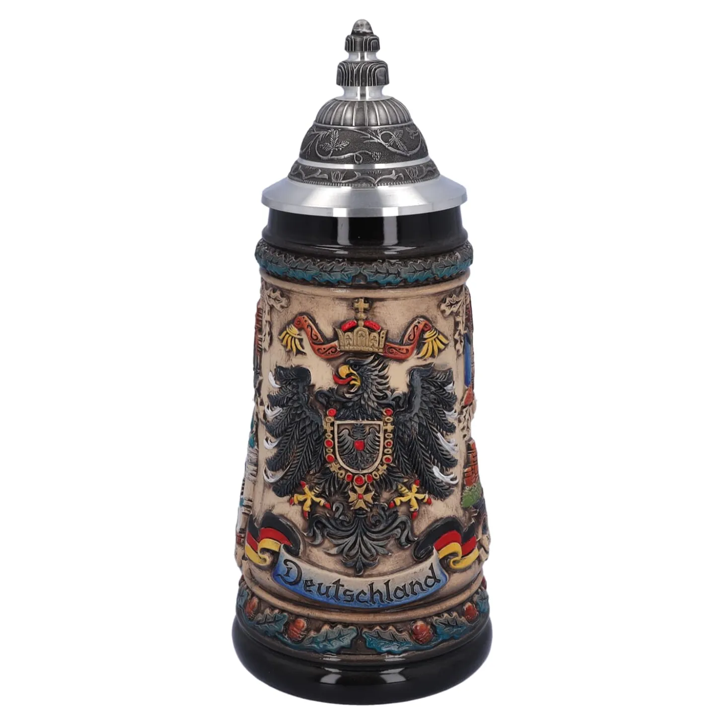 Beer Stein With Tin Lid "Germany", Colored-Brown, 0.5L