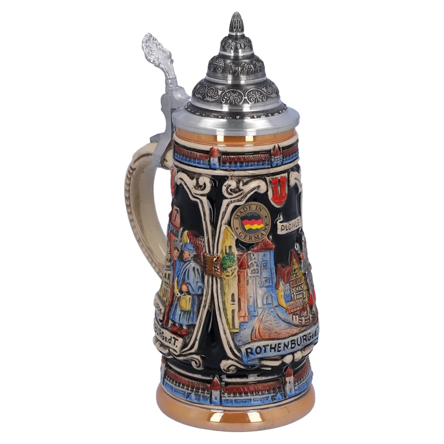 Beer Stein With Tin Lid "Rothenburg With Knight", 0.25 L