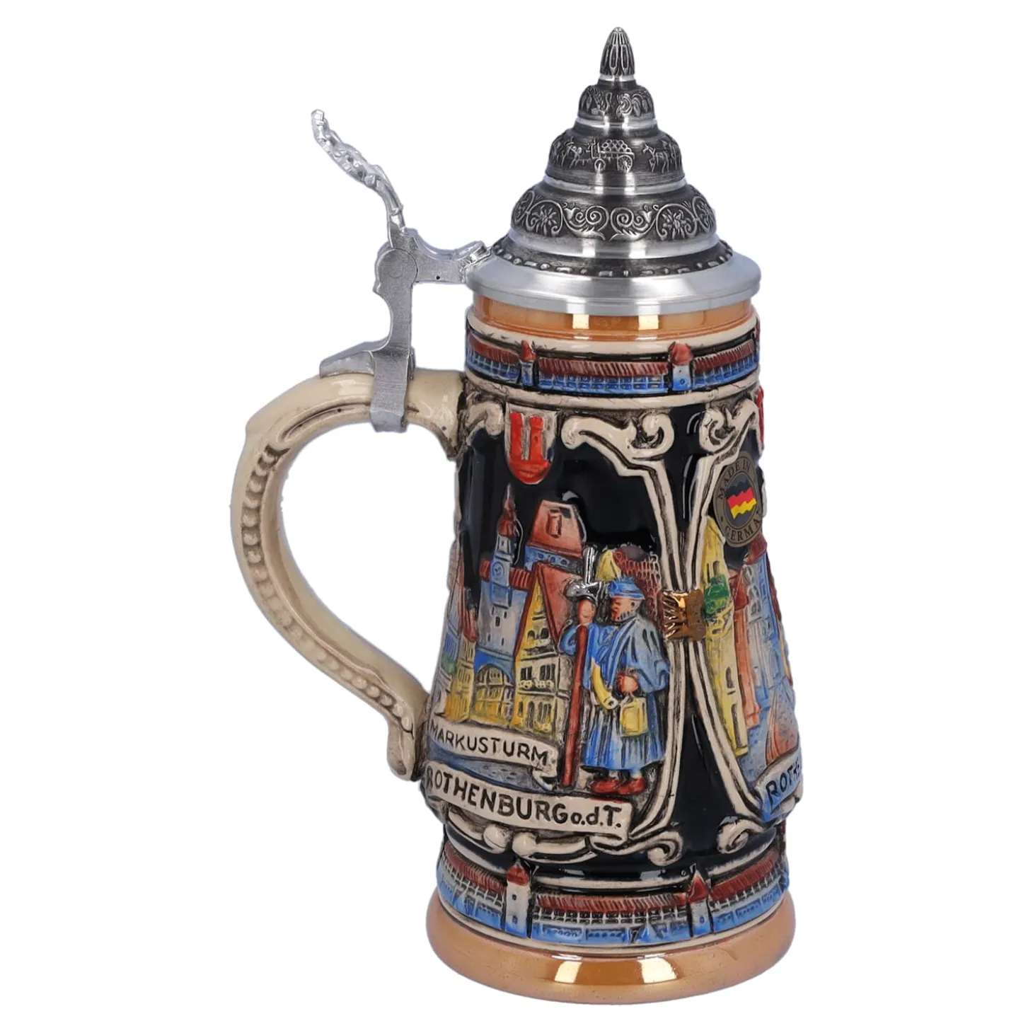 Beer Stein With Tin Lid "Rothenburg With Knight", 0.25 L