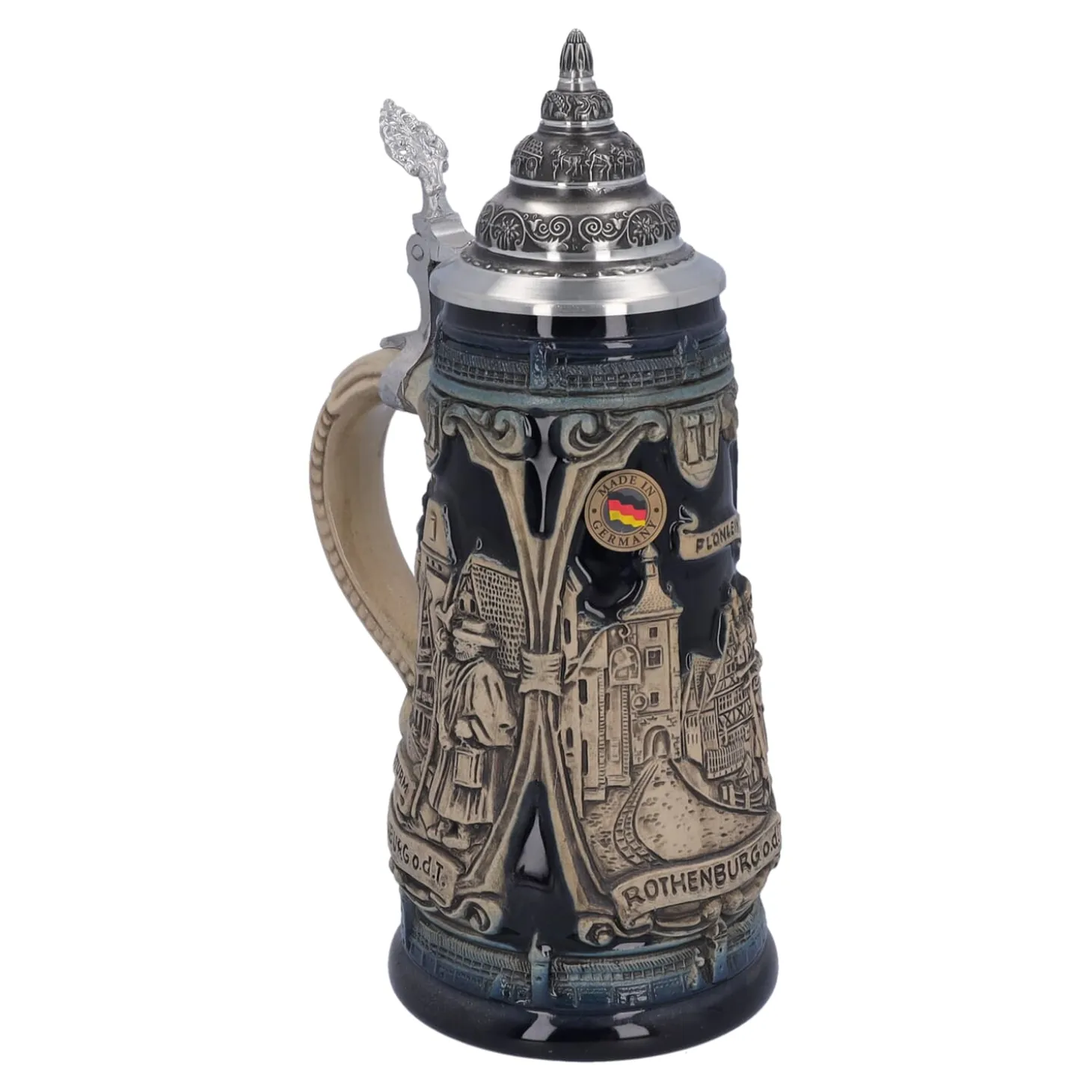 Beer Stein With Tin Lid "Rothenburg With Knight", 0.5L