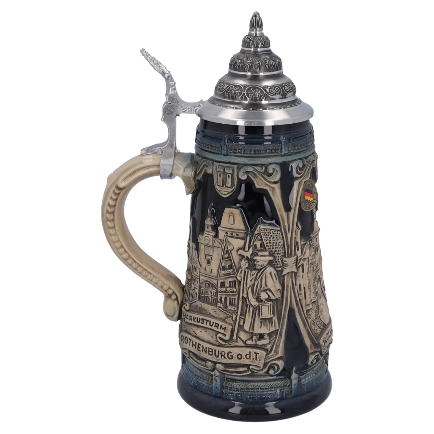 Beer Stein With Tin Lid "Rothenburg With Knight", 0.5L