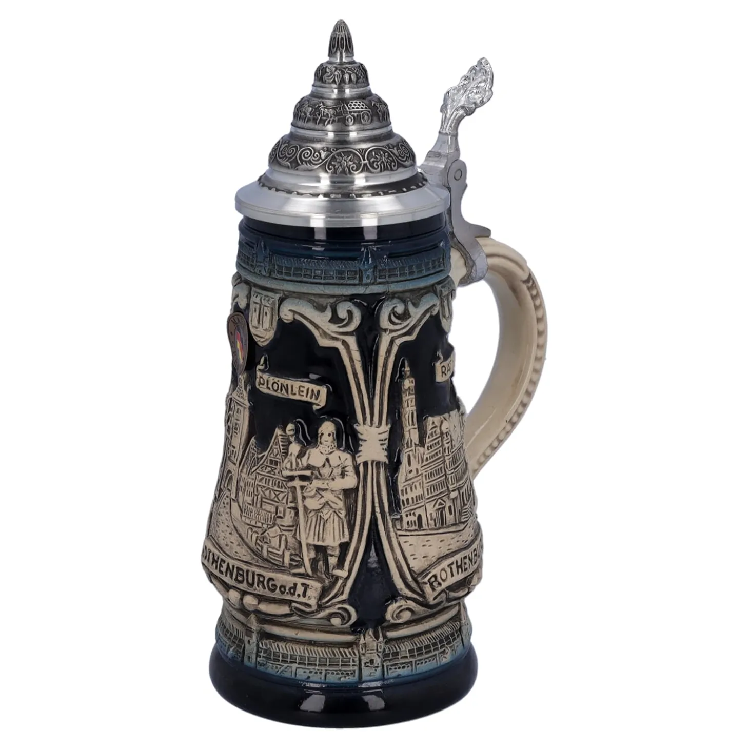 Beer Stein With Tin Lid "Rothenburg With Knight", 0.25L