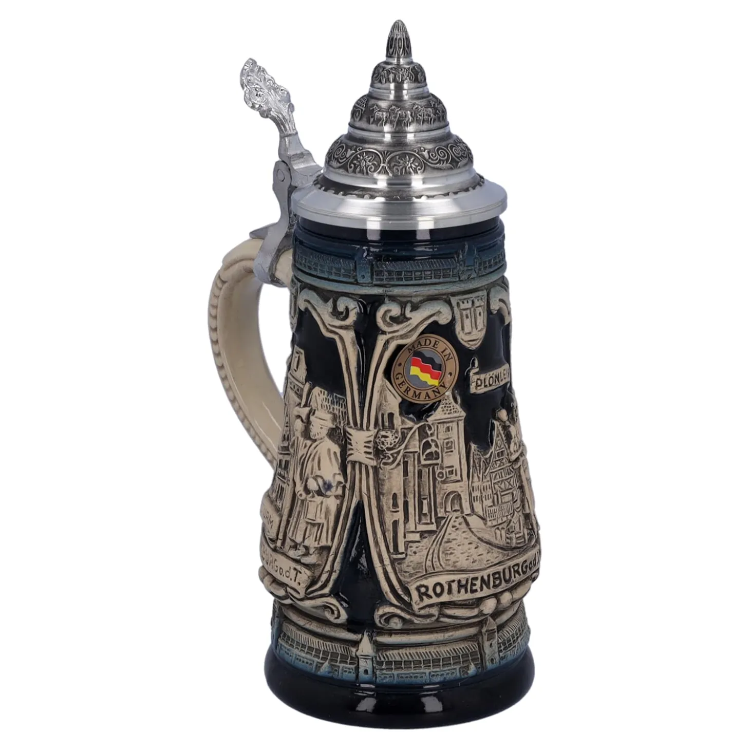 Beer Stein With Tin Lid "Rothenburg With Knight", 0.25L