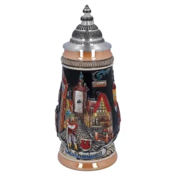 Beer Stein With Tin Lid "Rothenburg", Black, 0.25L