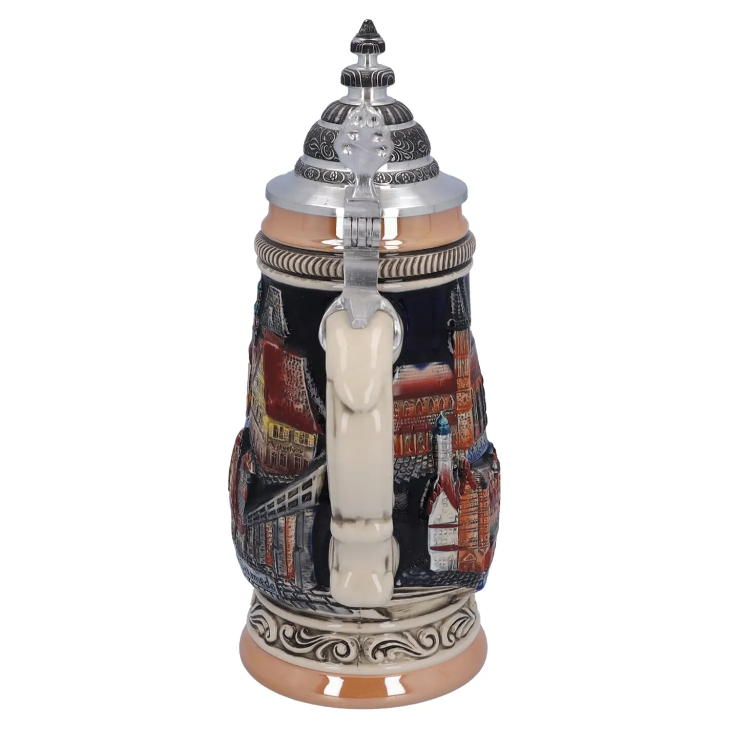Beer Stein With Tin Lid "Rothenburg", Black, 0.25L