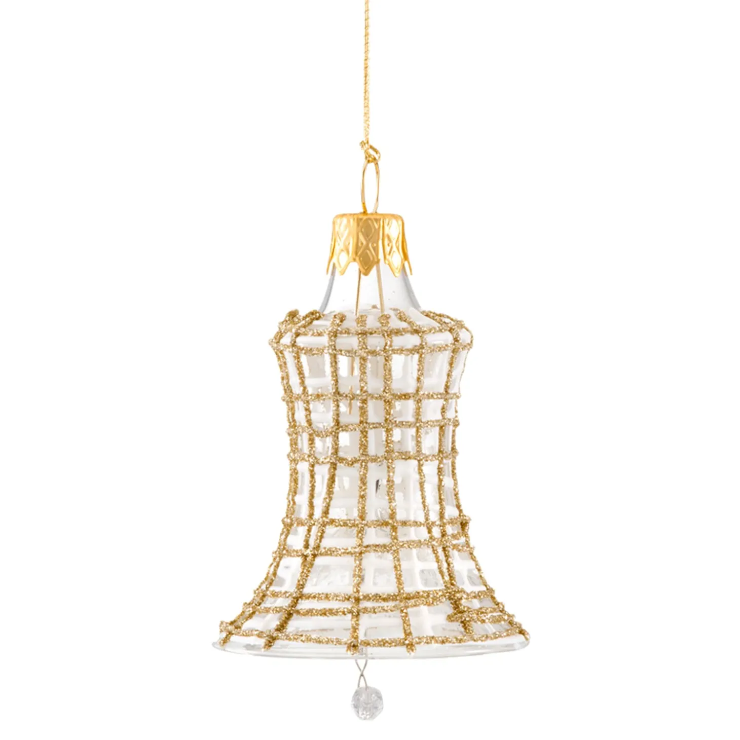 Bell Clear With Glitter Gold/White