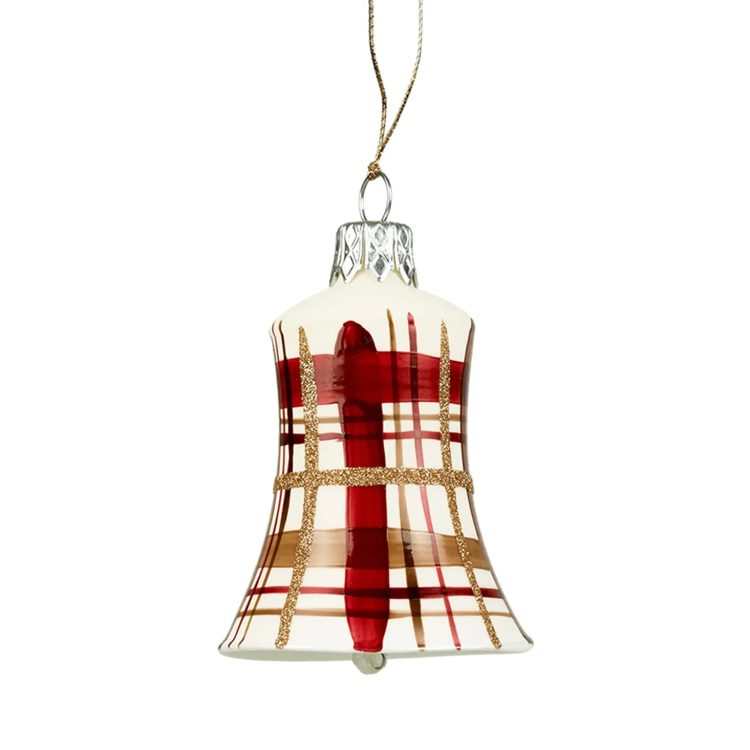 Bell With Check Pattern White Matt