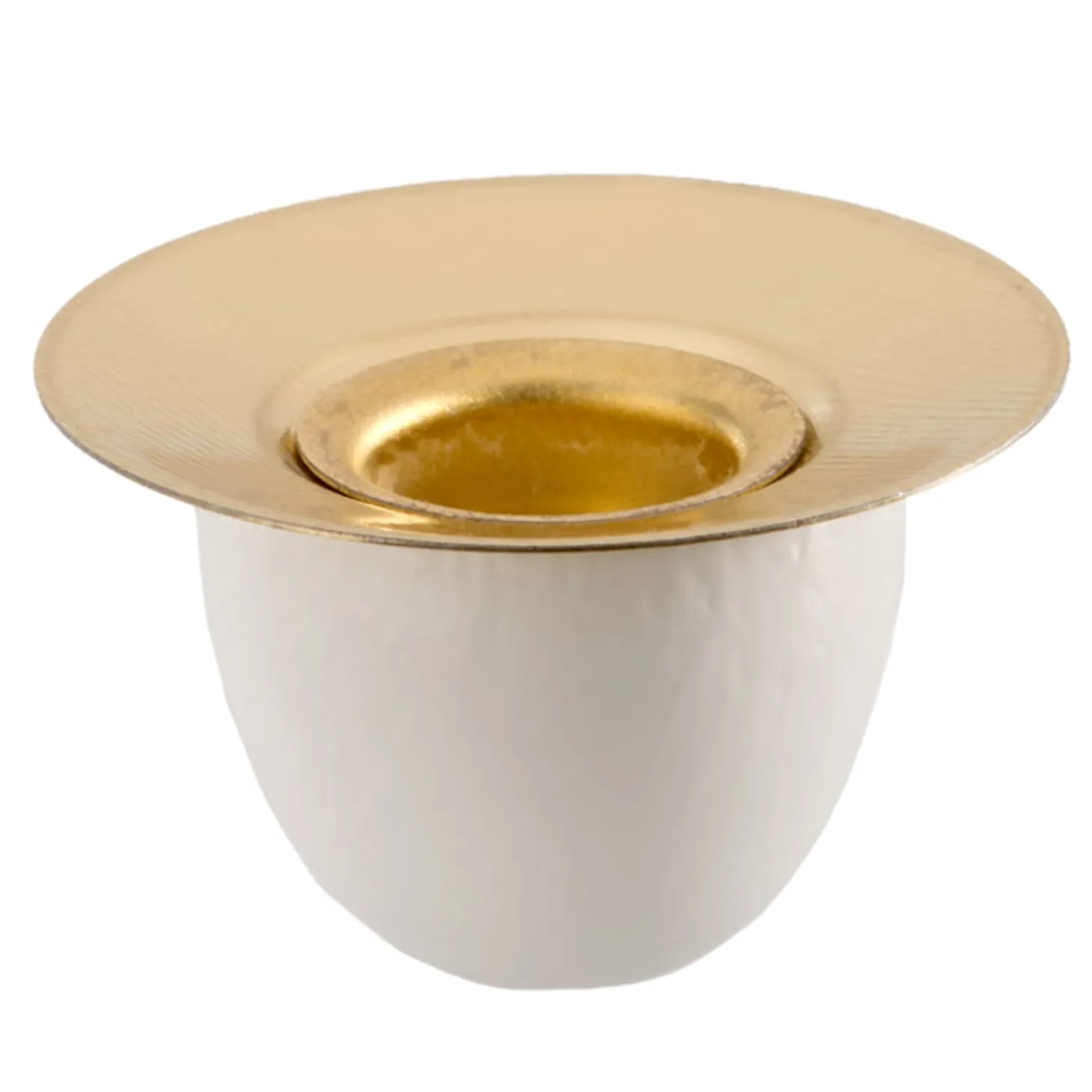 Candleholder, White, R 28 Mm, H 15 Mm