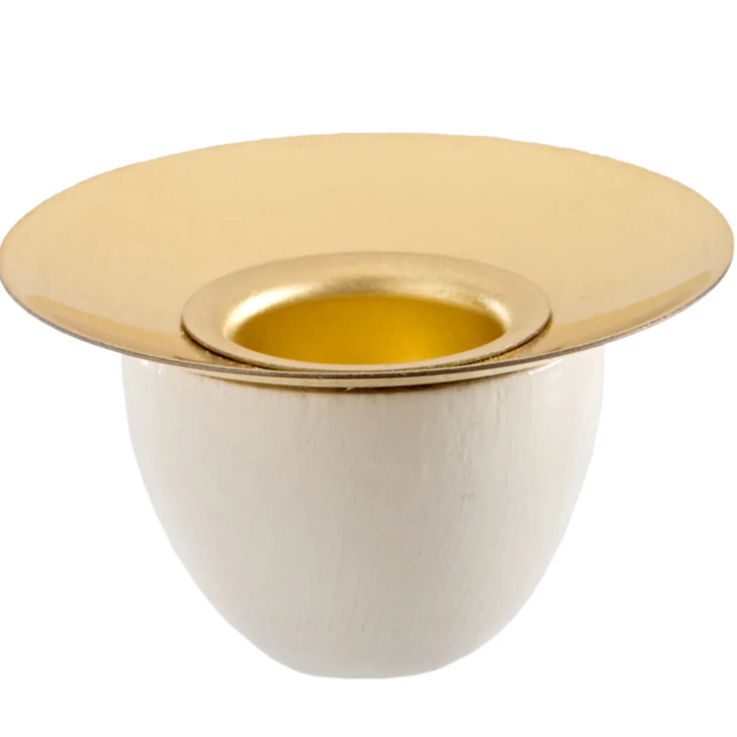 Candleholder, White, R 38 Mm, H 20 Mm