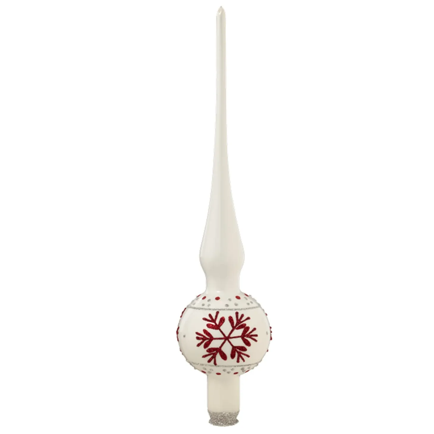 Christmas Tree Top White With Red Flakes