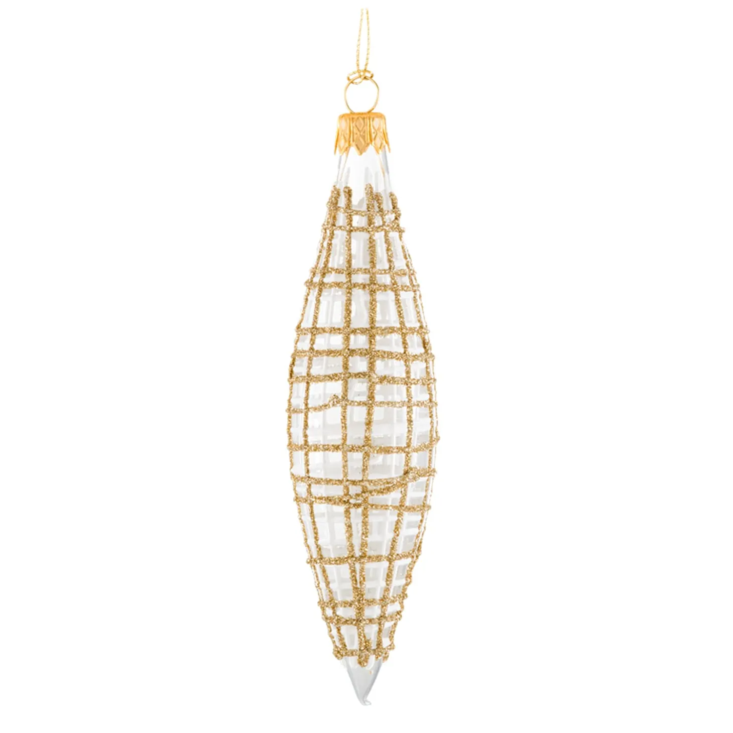Cone Clear With Glitter Gold/White