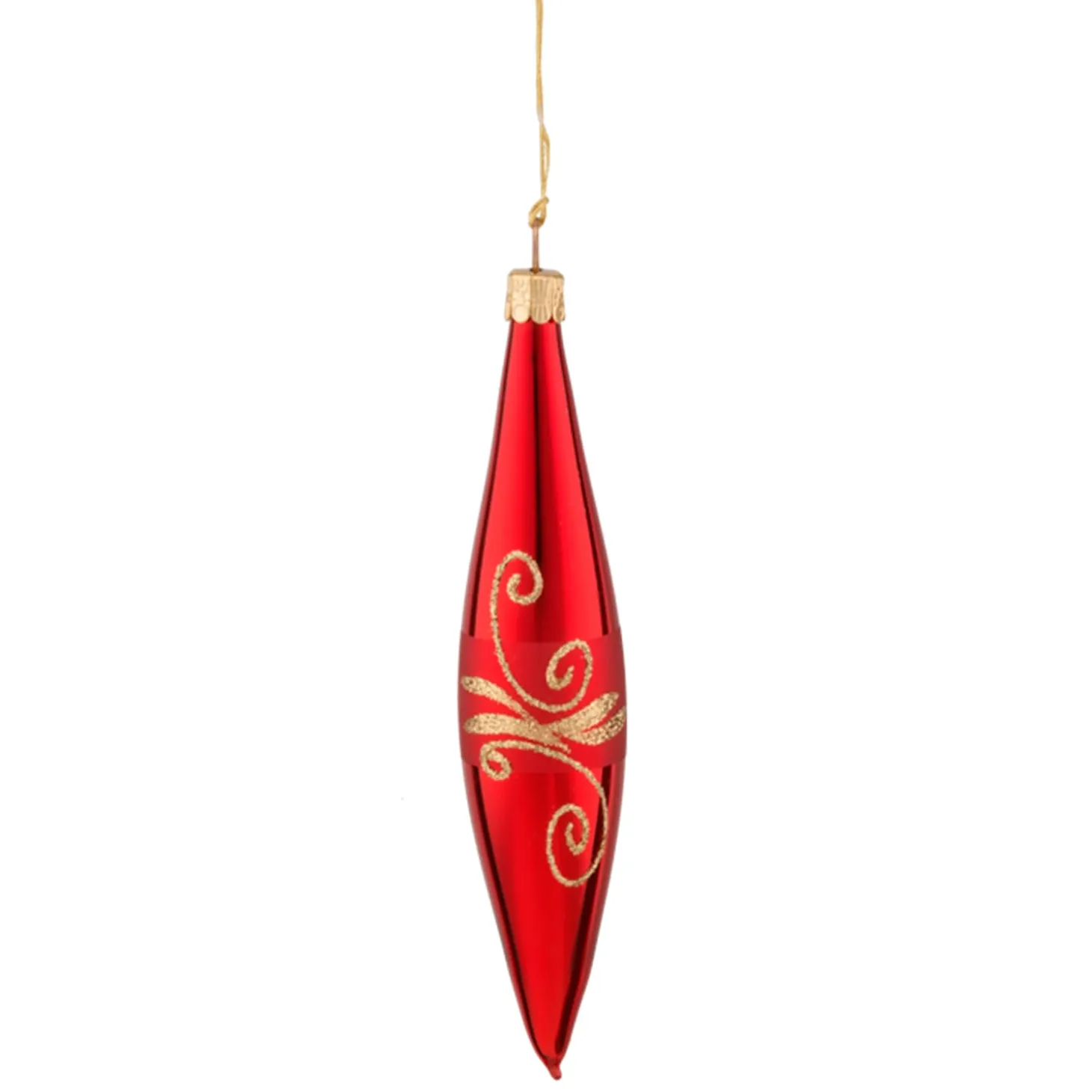 Cone Red With Golden Glitter