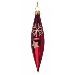 Cone Red With Golden Stars And Flakes