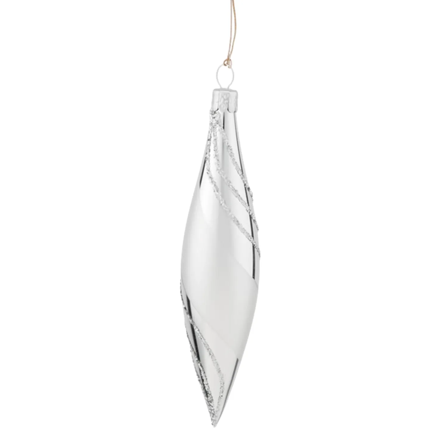 Cone Silver With Glitter Decor