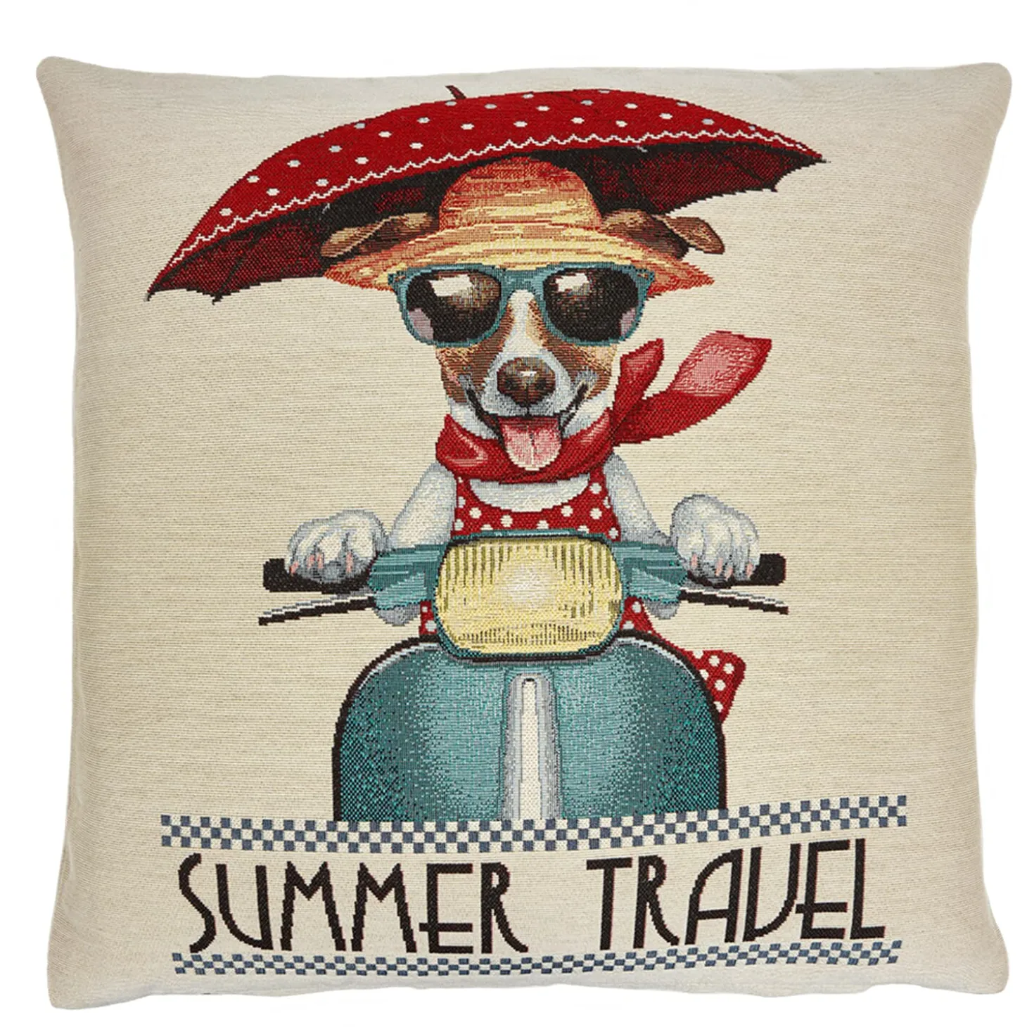 Cushion Cover "A Dog On A Summer Holiday"