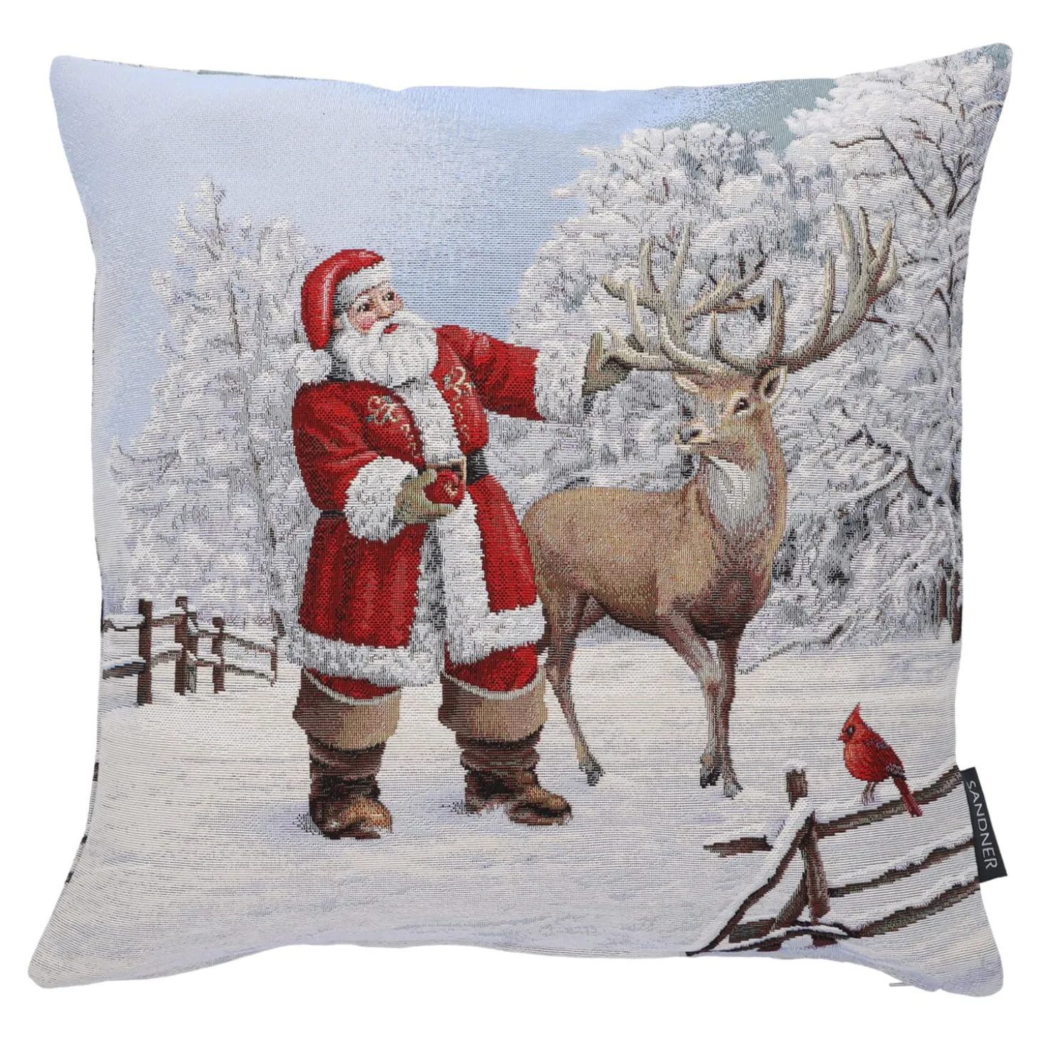 Cushion Cover "Santa Claus With Deer"
