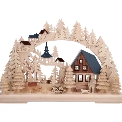 3-D Schwibbogen "Lumberjack House", 230V With Usb A Port