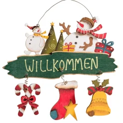 Door Sign Snowman "Welcome"