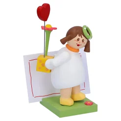 Girl With Heart And Flowers