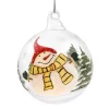Glass Bauble Clear Snowman With Cap, 8 Cm