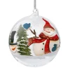 Glass Bauble Clear Winter Time, 12 Cm