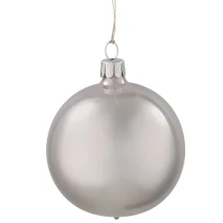 Glass Bauble Grey, Lacquered, 7 Cm