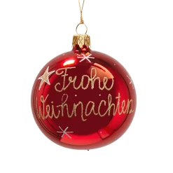 Glass Bauble "Merry Christmas", 8 Cm