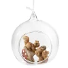 Glass Bauble Squirrels With Mushroom