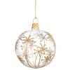 Glass Bauble With Golden Stars, 7 Cm