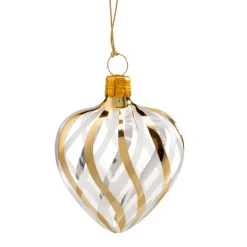 Heart Clear With Gold-White Net Pattern