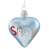 Heart Light-Blue "Let It Snow", 7 Cm