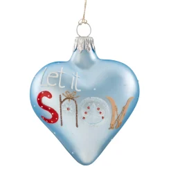 Heart Light-Blue "Let It Snow", 7 Cm