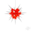 Herrnhuter Paper Star, Red/White, 23.6Inch