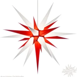 Herrnhuter Paper Star, White/Red, 31.5Inch