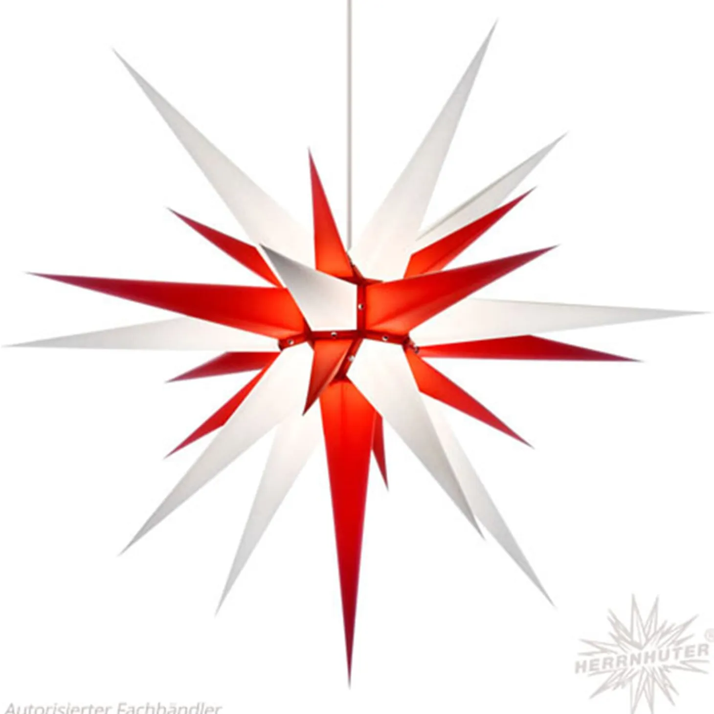 Herrnhuter Paper Star, White/Red, 31.5Inch
