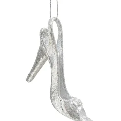 High Heels, Silver With Glitter