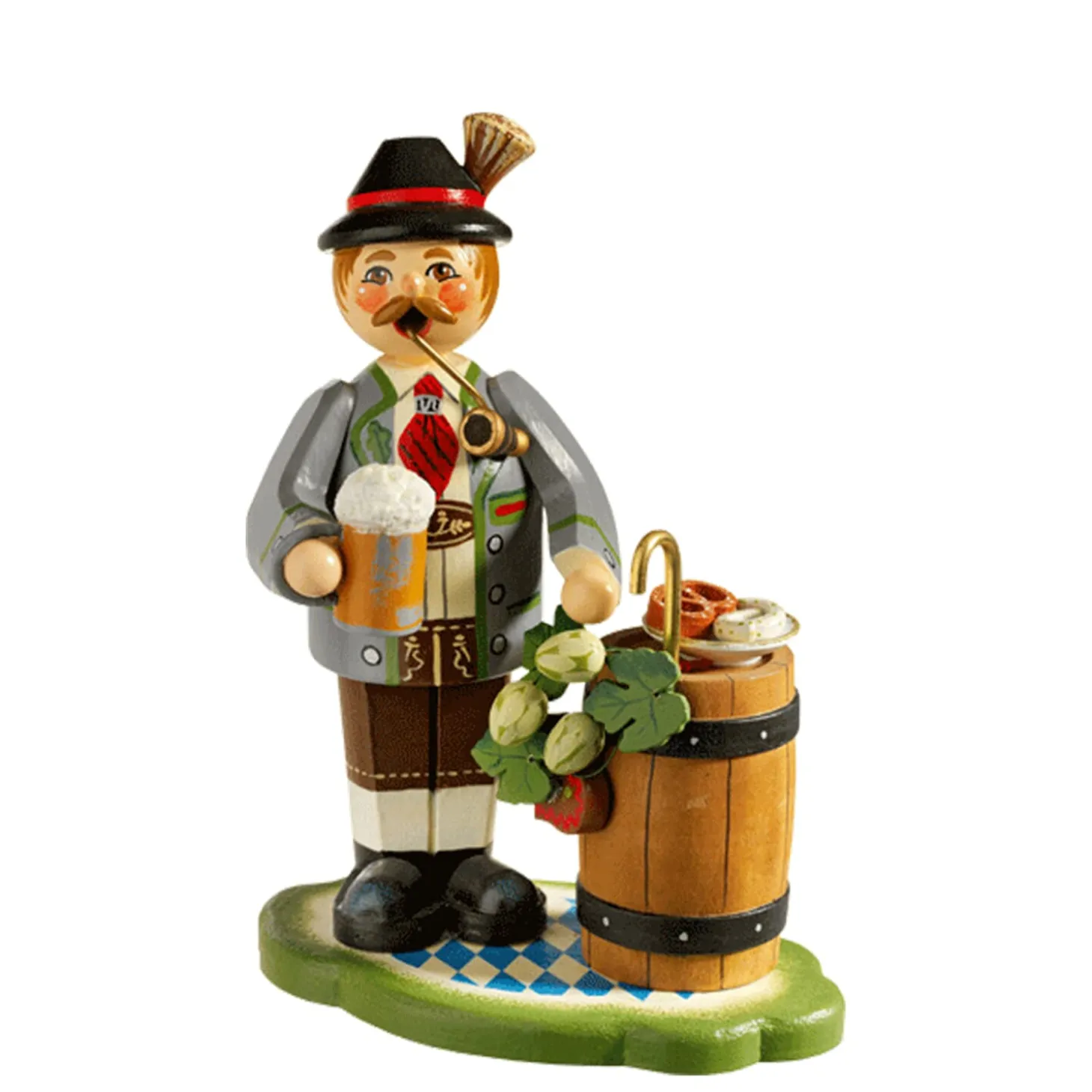 Holzknoddl "Bavarian With Beer Barrel", Incense Smoker