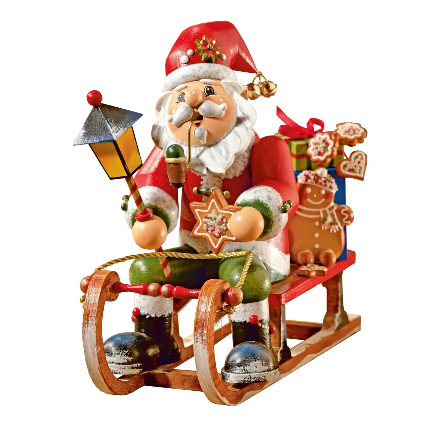 Holzknoddl "Santa On Sleigh", Incense Smoker