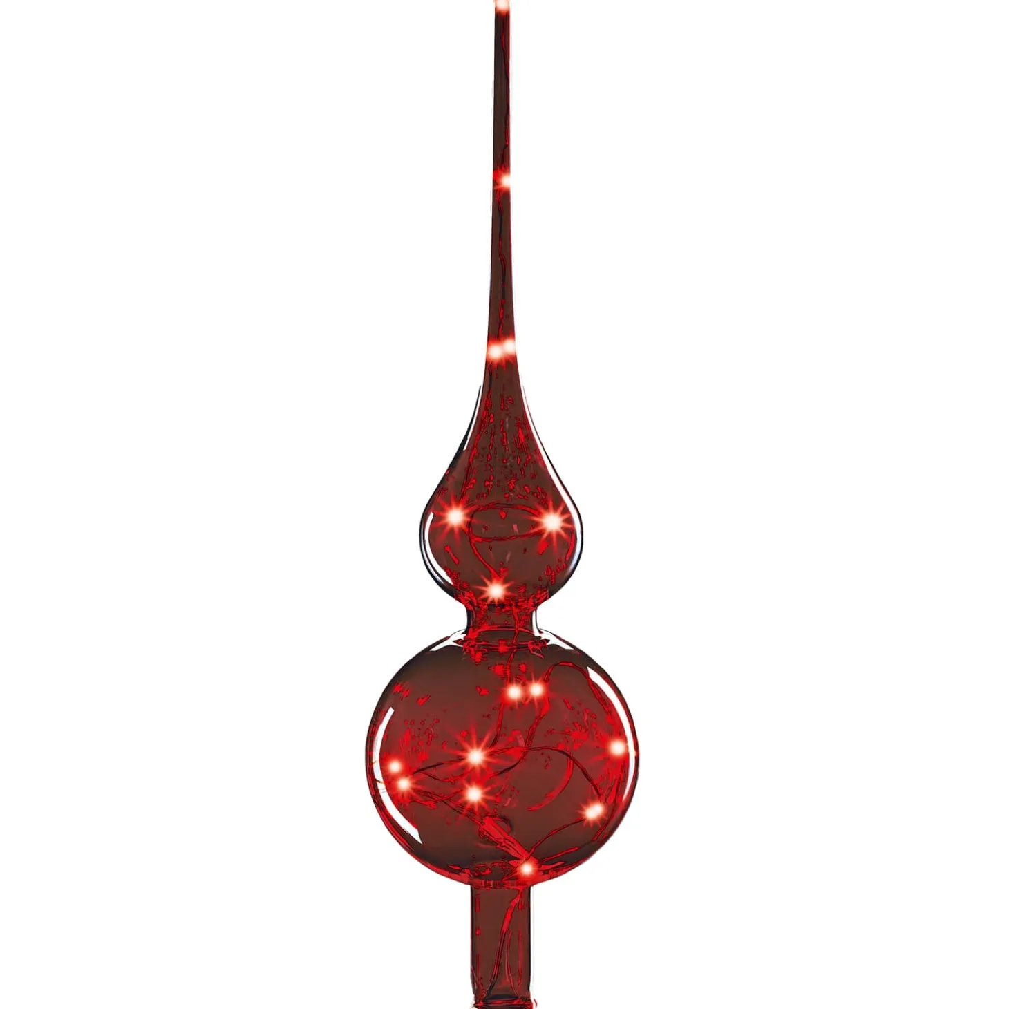 Lumix Led Double Ball Tree Topper, Red