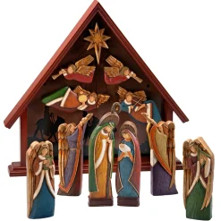 Nativity Crib House "Holy Family" With 11 Figurines