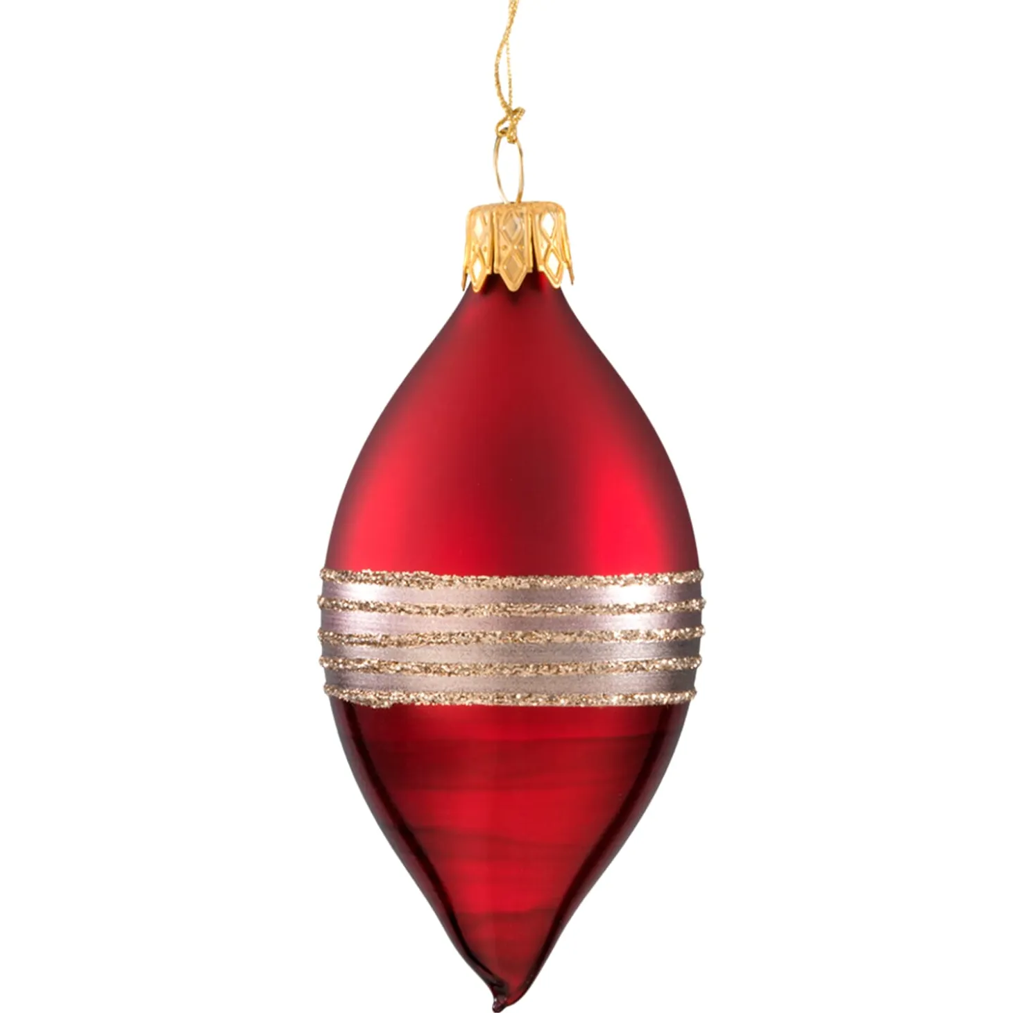 Olive Dark Red Matt/Varnish With Glitter Ribbon