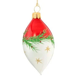 Olive Red-White With Twig And Stars