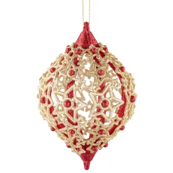 Olive With Filigree Stars, Red