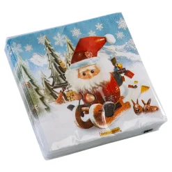 Paper Cocktail Napkins "Christmas Sleigh Ride"