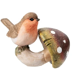 Robin On Mushroom