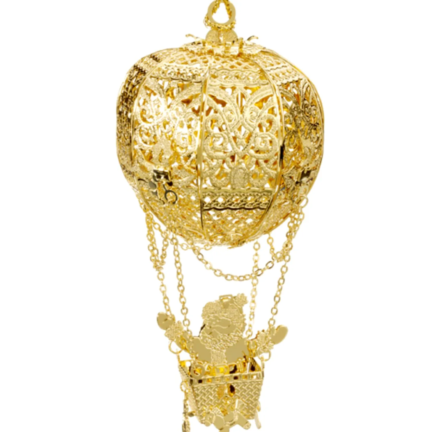 Santa Claus In Balloon, Gold-Plated