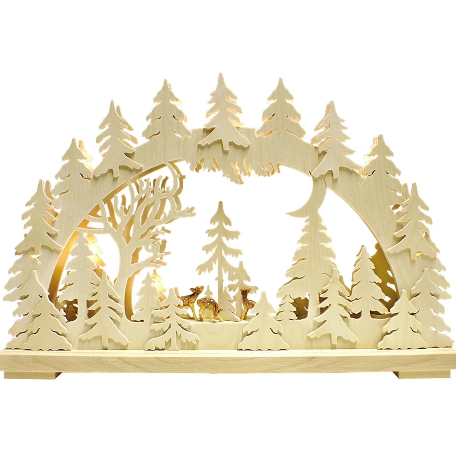 Schwibbogen "Deer In The Dusk", 115V With Usb A Plug